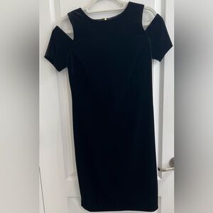 Calvin Klein Cold Shoulder Velvet Dress
